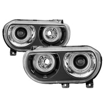 Cargar imagen en el visor de la galería, xTune Dodge Challenger 08-14 Halogen Only Halo Projector Headlights Black PRO-JH-DCHAL08-HA-BK