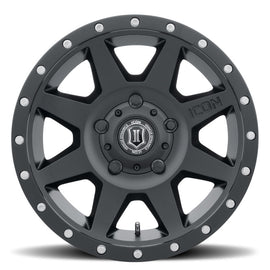 ICON Rebound 18x9 5x150 25 mm Offset 6 pulgadas BS 110,1 mm de diámetro Rueda negra satinada