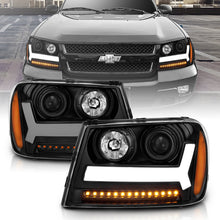 Cargar imagen en el visor de la galería, ANZO 2006-2009 Chevrolet Trailblazer Proyector Faros delanteros con diseño estilo tablón negro con ámbar