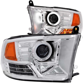 ANZO 2009-2016 Dodge Ram 1500 Faros delanteros con proyector con halo cromado (CCFL)