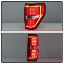 Cargar imagen en el visor de la galería, xTune 09-14 Ford F-150 Light Bar LED Tail Lights - Red Clear (ALT-JH-FF15009-LBLED-RC)