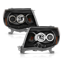 Cargar imagen en el visor de la galería, ANZO 2005-2011 Toyota Tacoma Projector Headlights w/ Halo Black