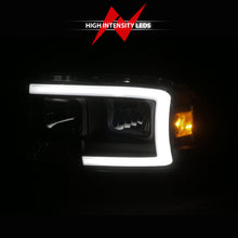 Cargar imagen en el visor de la galería, ANZO 97-04 Dodge Dakota/Durango Juego de faros delanteros de cristal con barra de luz y carcasa negra