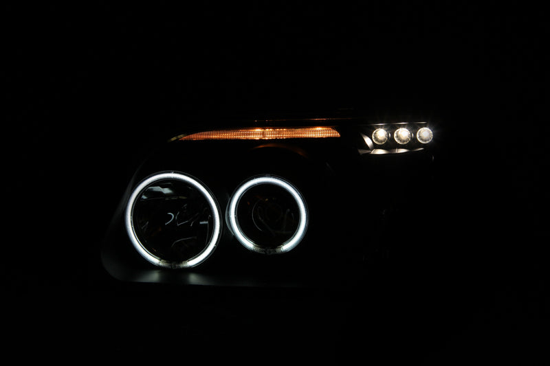 ANZO 1995-2001 Ford Explorer Faros delanteros con proyector con halo negro 1 pieza