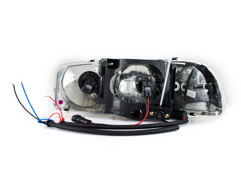 ANZO 1999-2006 Gmc Sierra 1500 Faros delanteros de cristal con halo y LED negros