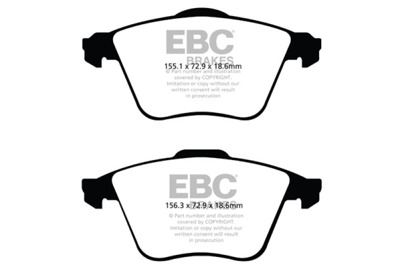 EBC 07-13 Mazda 3 2.3 Turbo Pastillas de freno delanteras Greenstuff
