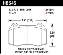 Cargar imagen en el visor de la galería, Hawk 2003-2004 Infiniti G35 (con frenos Brembo) HPS 5.0 pastillas de freno delanteras