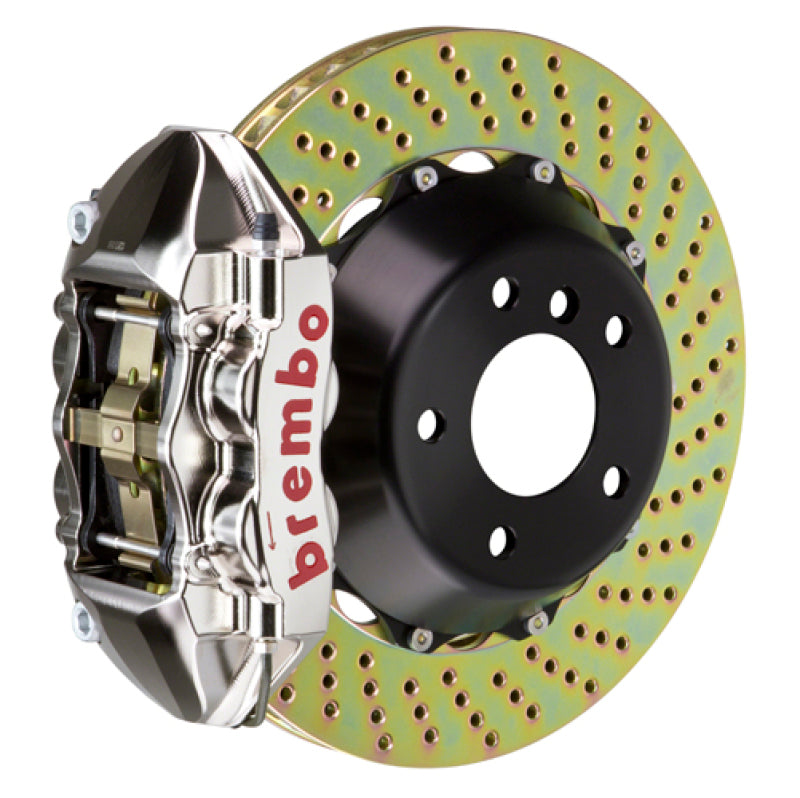 Brembo 96-05 550/575 (Excl. GTC) Trasero GTR BBK 4 pistones Billet 380x28 2 piezas Rotor perforado - Níquel