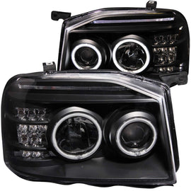 ANZO 2001-2004 Nissan Frontier Proyector Faros con Halo Negro (CCFL)
