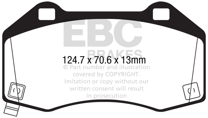 EBC 2017+ Fiat 124 Spider 1.4L Turbo Abarth Redstuff Pastillas de freno delanteras