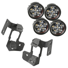Cargar imagen en el visor de la galería, Rugged Ridge 07-18 Jeep Wrangler JK Textured Black Round A-Pillar LED Light Mount Kit