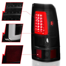 Cargar imagen en el visor de la galería, ANZO 1999-2002 Chevy Silverado 1500 luces traseras LED estilo tablón negro con lente ahumada