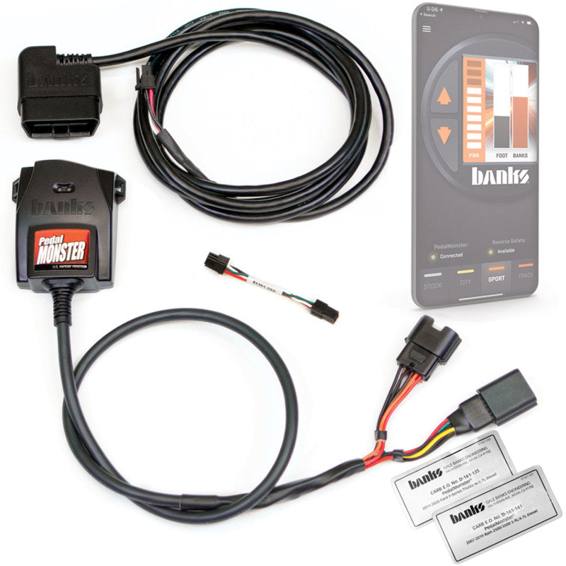 Kit Monster de pedal de potencia Banks (independiente) 07-19 RAM 2500/3500/11-20 Ford F-Series 6.7L Uso con teléfono