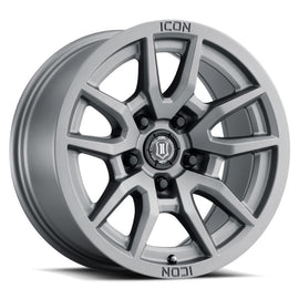 ICON Vector 5 Rueda de titanio de 17 x 8,5 5 x 5 -6 mm con desplazamiento de 4,5 pulgadas BS y diámetro de 71,5 mm