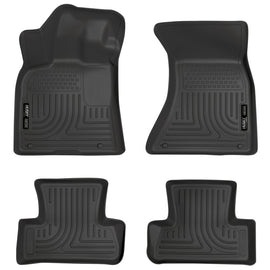 Husky Liners 09-14 Audi Q5 Weatherbeater Revestimientos de piso para asiento delantero y segundo, color negro