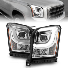 Cargar imagen en el visor de la galería, ANZO 2015-2017 GMC Yukon XL Faros delanteros con barra de luces - Cromo/Ámbar