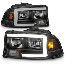 Cargar imagen en el visor de la galería, ANZO 97-04 Dodge Dakota/Durango Juego de faros delanteros de cristal con barra de luz y carcasa negra