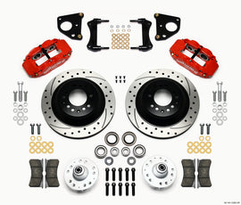 Wilwood Narrow Superlite 6R Front Hub & 1PC Rtr Kit 12.88in Dril -Red 62-72 CDP B & E Body-Drum