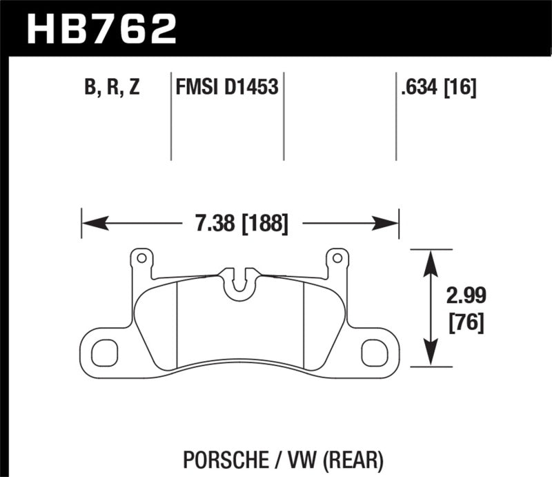 Pastillas de freno traseras Hawk 15-17 Porsche Cayenne / 15-16 Volkswagen Toureg HPS Street