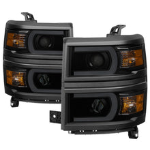 Cargar imagen en el visor de la galería, Xtune Chevy Silverado 1500 14-15 Projector Headlights Light Bar Drl Smoked PRO-JH-CS14-LBDRL-BSM