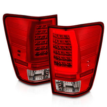 Cargar imagen en el visor de la galería, Anzo 04-15 Nissan Titan Luces traseras LED completas con carcasa cromada, lente roja/transparente