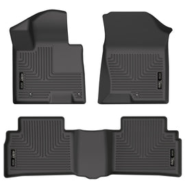 Husky Liners 2022 Hyundai Tucson Excl. Revestimientos híbridos para el piso del asiento delantero y del segundo asiento en negro Weatherbeater
