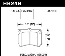 Cargar imagen en el visor de la galería, Pastillas de freno delanteras Hawk 90-98 Mazda Protege / 90-95 Mazda 323 HT-10 Race