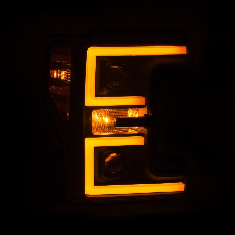 Faros delanteros LED ANZO 17-18 Ford F-250 Super Duty Faros delanteros LED estilo tablón negros (par)