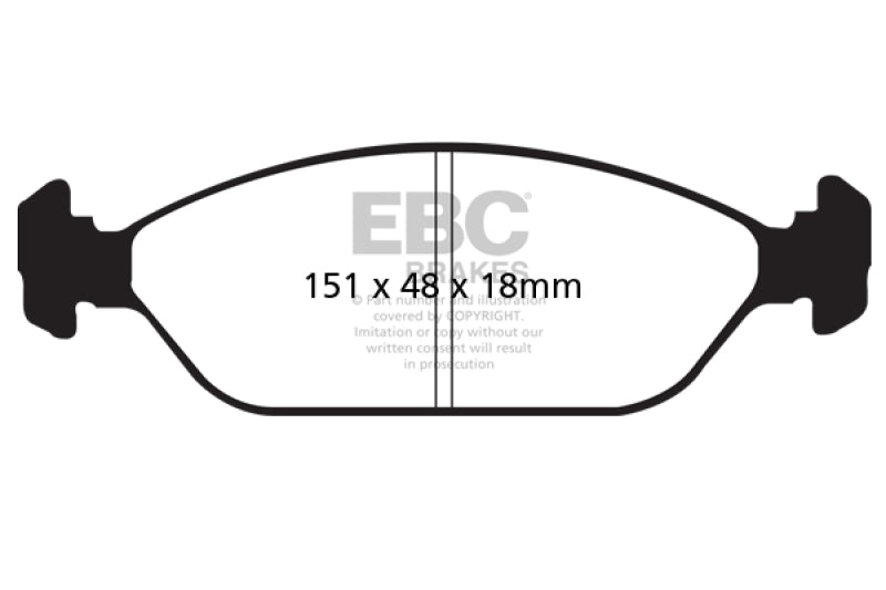 EBC 93-00 Kia Sephia 1.6 (frenos delanteros mejorados) Pastillas de freno delanteras Greenstuff