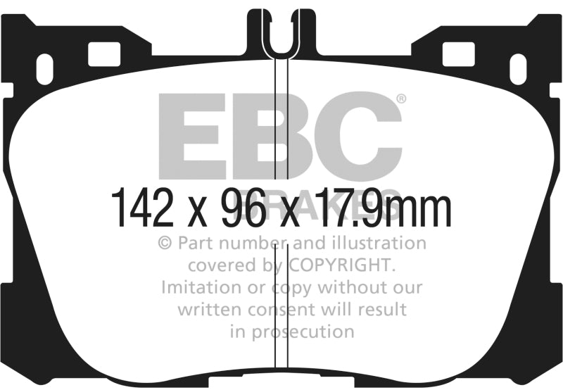 EBC 2017+ Mercedes-Benz E300 (W213) 2.0L Turbo Redstuff Pastillas de freno delanteras