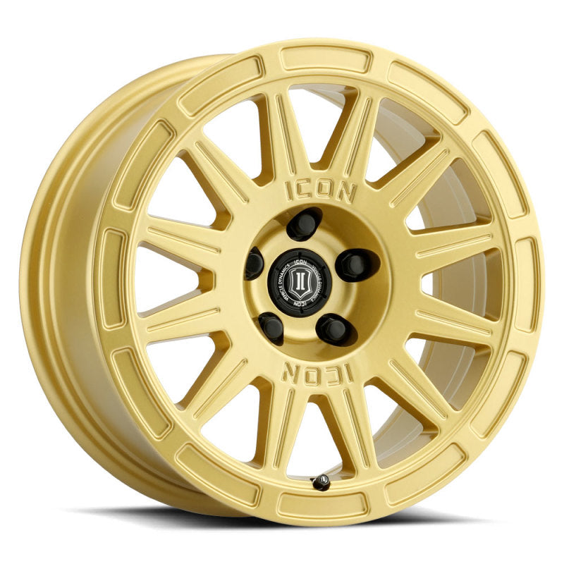 ICON Ricochet 17x8 5x4.5 38mm Offset 6in BS - Rueda dorada brillante