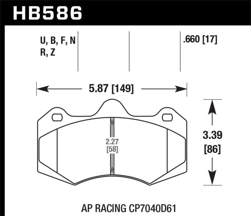 Pastillas de freno de calle Hawk AP Racing CP7040 Performance Ceramic