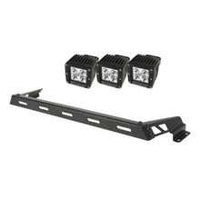 Cargar imagen en el visor de la galería, Rugged Ridge 07-18 Jeep Wrangler JK Black 3 Sqaure LED Hood Mounted Light Bar Kit