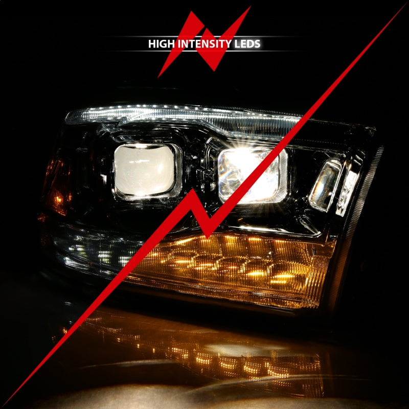 ANZO 2009-2018 Dodge Ram 1500 Proyector HL Switchback Negro Ámbar