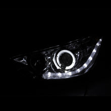 Cargar imagen en el visor de la galería, ANZO 2012-2013 Hyundai Accent Projector Headlights w/ Halo Black (CCFL)