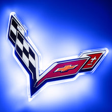 Cargar imagen en el visor de la galería, Oracle Corvette C7 Rear Illuminated Emblem - Blue SEE WARRANTY