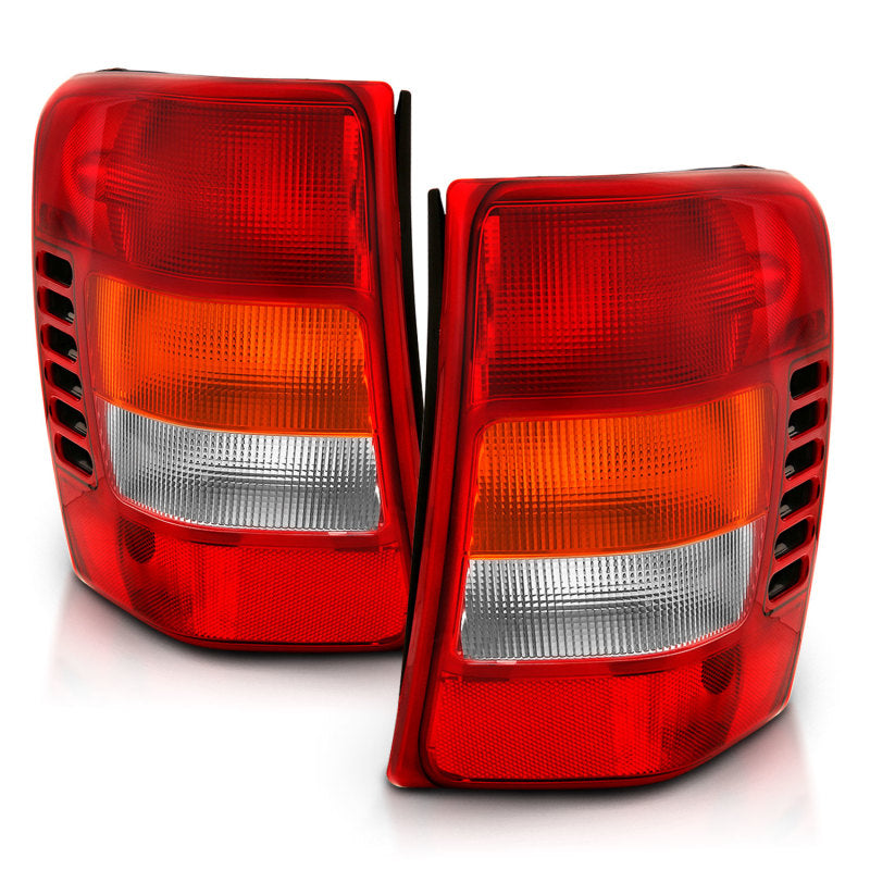 ANZO 1999-2004 Jeep Grand Cherokee luz trasera roja/lente transparente (reemplazo OE)