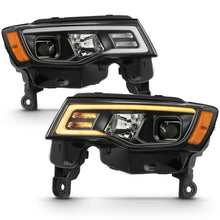 Cargar imagen en el visor de la galería, ANZO Faros delanteros tipo proyector para Jeep Grand Cherokee 2017-2018 con interruptor estilo tablón - Cromado con ámbar