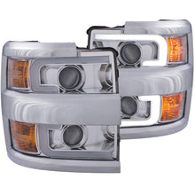 Cargar imagen en el visor de la galería, ANZO Faros delanteros proyectores 15-17 Chevrolet Silverado 2500HD / 3500HD cromados con borde cromado