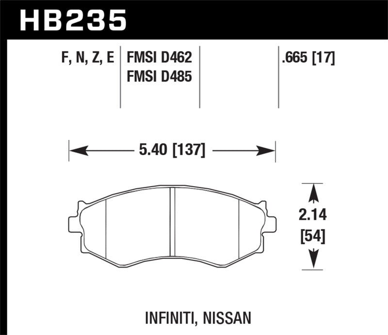 Hawk 91-96 Infiniti G20/ Nissan 240SX/ Sentra HPS Street Pastillas de freno delanteras