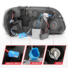 Cargar imagen en el visor de la galería, ANZO 1995-2001 Ford Explorer Faros delanteros con proyector con halo negro 1 pieza