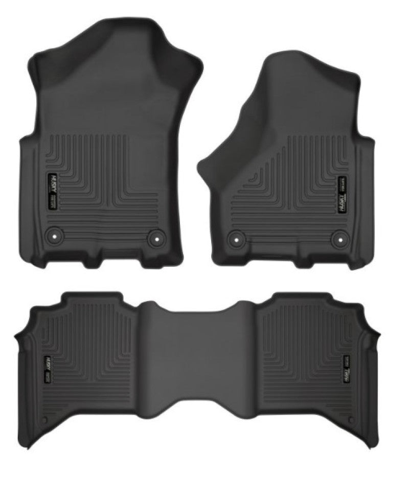 Husky Liners 19-21 Ram 2500/3500 Crew Cab Weatherbeater negro revestimiento de piso para asiento delantero y segundo