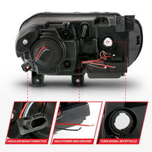 Cargar imagen en el visor de la galería, ANZO 2008-2014 Dodge Challenger Projector Headlights w/ Halo Black (CCFL)