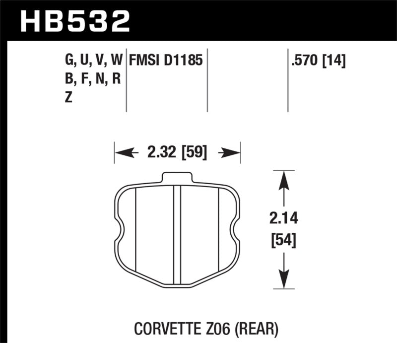 Hawk 10-12 Chevy Corvette Grand Sport / 06-12 Corvette Z06 Pastillas de freno traseras DTC-60 Race