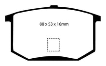 Cargar imagen en el visor de la galería, Pastillas de freno traseras EBC 75-80 Lotus Esprit 2.0 Yellowstuff