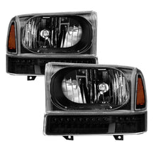 Cargar imagen en el visor de la galería, xTune Ford F250 F350 Superduty Excursion 99-04 OEM Style Headlights - Black HD-JH-FF25099-SET-LED-BK