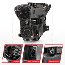 Cargar imagen en el visor de la galería, Faros delanteros ANZO 15-17 Ford F-150 Proj con diseño estilo tablón cromados con señal de giro secuencial ámbar