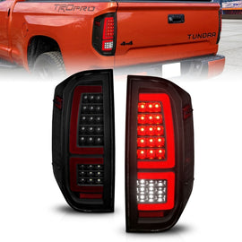 ANZO 2014-2021 Toyota Tundra Luces traseras LED Carcasa negra/lente ahumada