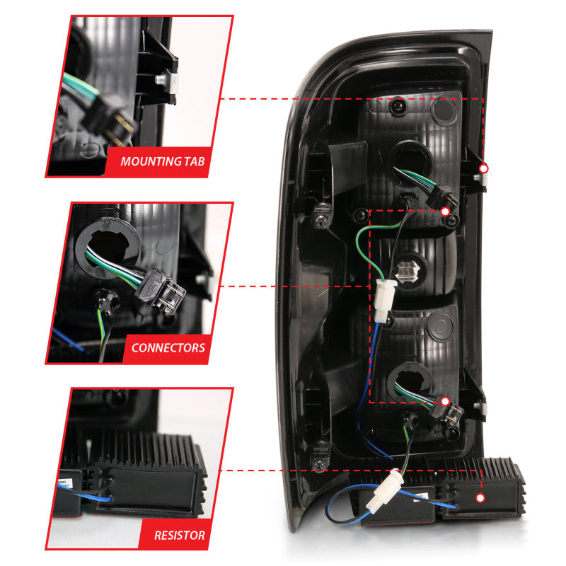 ANZO 2014-2018 Chevy Silverado 1500 luces traseras LED cromadas