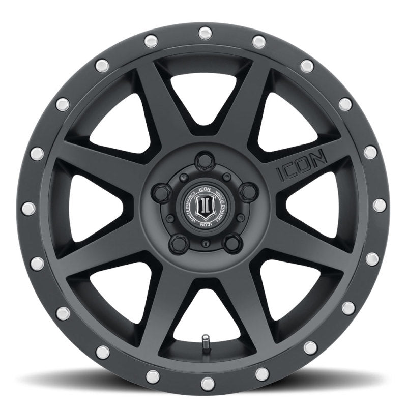 ICON Rebound 17x8.5 5x5.5 0mm Offset 4.75in BS Rueda negra satinada